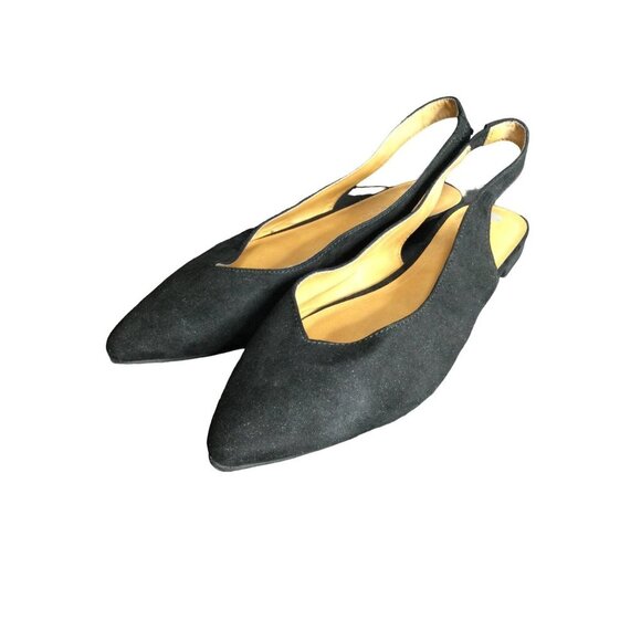Big Buddha Women's Slingback Flats Block Heel Pointed Toe Fabric Upper Size 8.5 - Picture 1 of 9